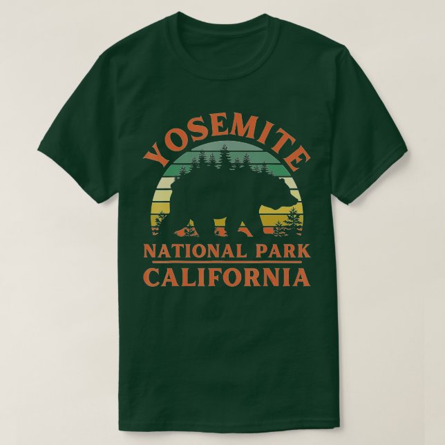 Camiseta Parque Nacional Yosemite California Bear Nature Hi (Frente do Design)