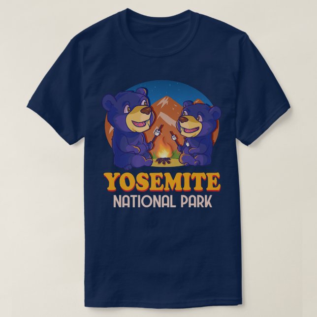 Camiseta Parque Nacional Yosemite California Black Bear Vin (Frente do Design)