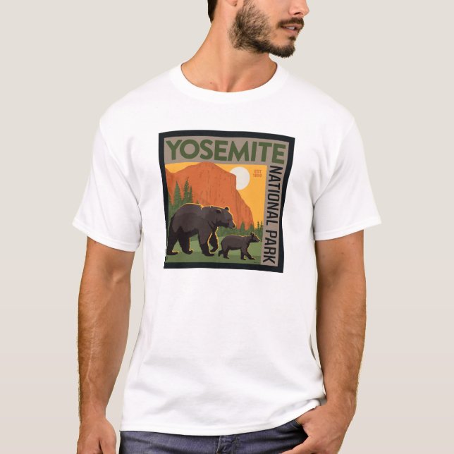 Camiseta Parque Nacional Yosemite | Família Bear (Frente)