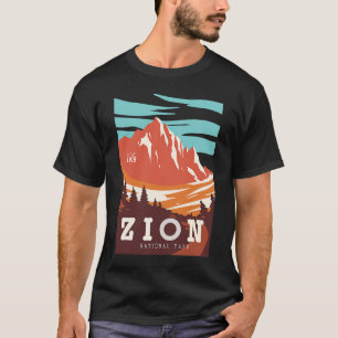 Camiseta Parque Nacional Zion Utah Trilha Cartaz de Viagem 