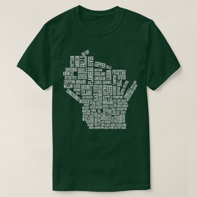Camiseta Parques do Estado de Wisconsin Atualizados em 2021 (Frente do Design)