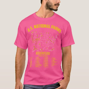 Camiseta Parques Nacionais Norte-Americanos Mapeiam Camping