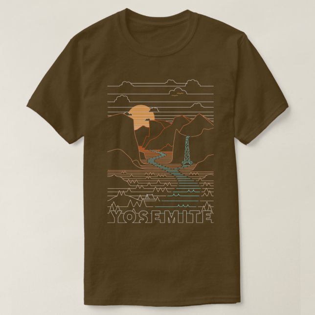 Camiseta Parques Nacionais Yosemite Yosemite Linear Art 2° (Frente do Design)