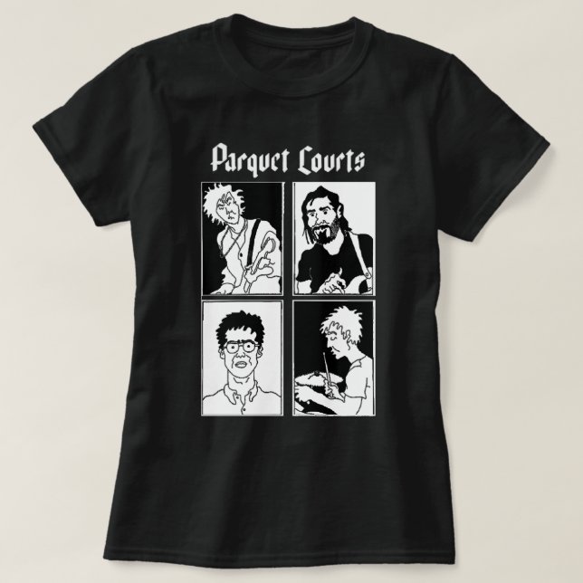 Camiseta Parquet Courts Design de Gráfico de Bandas Origina (Frente do Design)