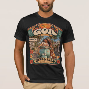 Camiseta Parra Road — Garota de Bicicleta, Ícone Costeiro d