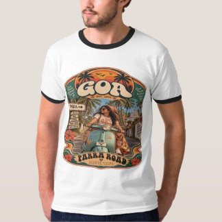 Camiseta Parra Road — Garota de Bicicleta, Ícone Costeiro d