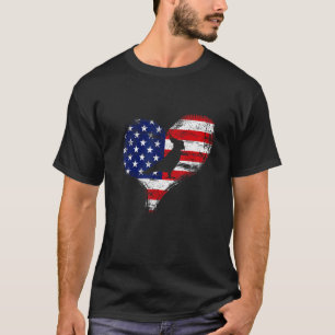 Camiseta Parrot Bird American Flag Heart Usa Patriotic Prid