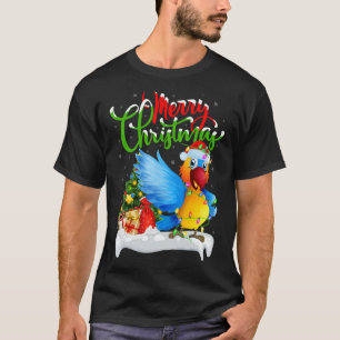 Camiseta Parrot Bird Decorações do Natal Papais noeis Crist