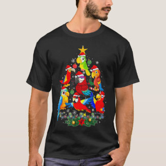 Camiseta Parrot Bird Enfeites de natal Árvore Engraçado Pre