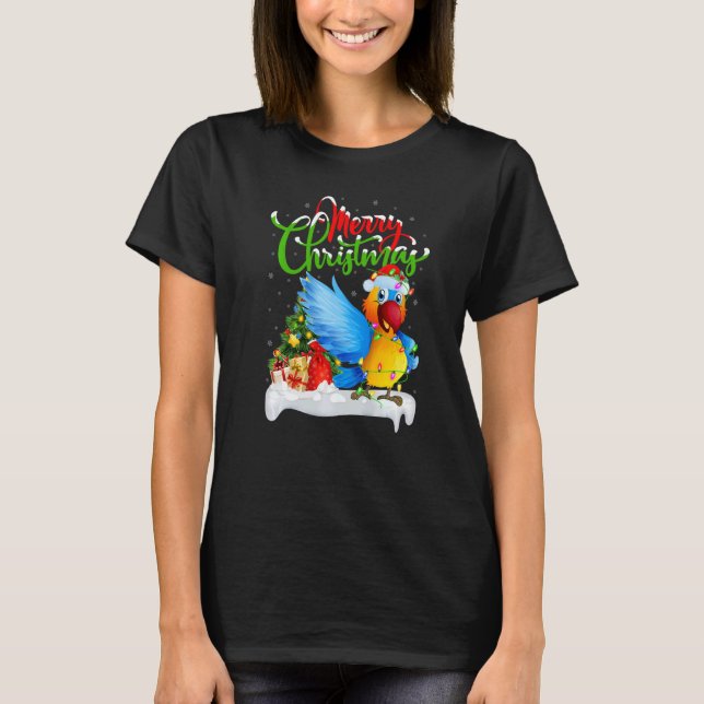 Camiseta Parrot Bird  Xmas Decorations Santa Parrot Christm (Frente)