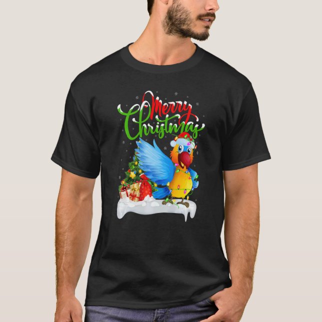 Camiseta Parrot Bird  Xmas Decorations Santa Parrot Christm (Frente)