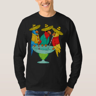 Camiseta Parrot Cinco De Mayo Bebendo Tequila Fie Mexicana