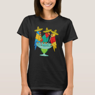 Camiseta Parrot Cinco De Mayo Bebendo Tequila Fie Mexicana