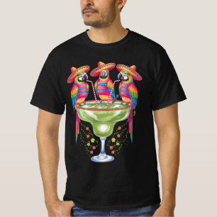 Camiseta Parrot Cinco De Mayo Funny Bebendo Mexicano Fiesta