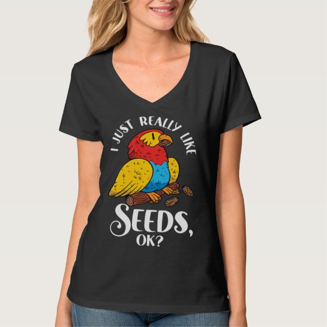 Camiseta Parrot Cockatiel Wildlife Bird Seed Pet Food Parro (Frente)