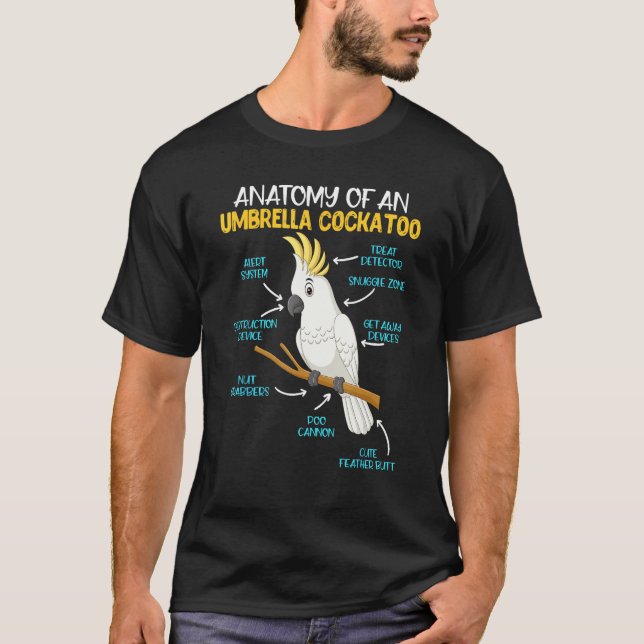 Camiseta Parrot Cockatoo Anatomy of an Umbrella Cockatoo Co (Frente)