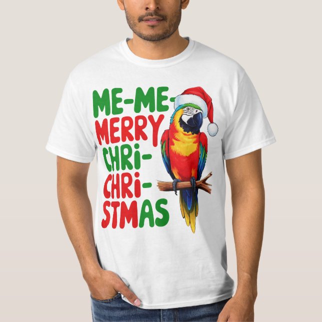 CAMISETA PARROT DE NATAL FUNNY (Frente)