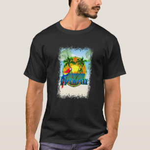 Camiseta Parrot de Palm de Praia Havaii Sunset