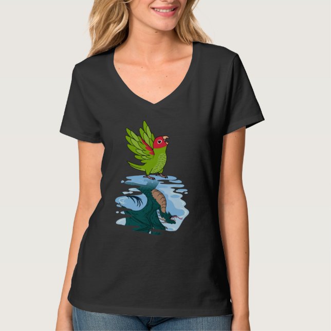 Camiseta Parrot & Dragon Reflection I Cherry headed Conure (Frente)