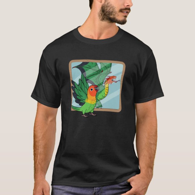 Camiseta Parrot & Dragon Reflection I Fischers Lovebird (Frente)