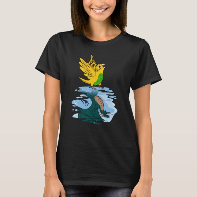 Camiseta Parrot & Dragon Reflection I Yellow Budgie Budgeri (Frente)