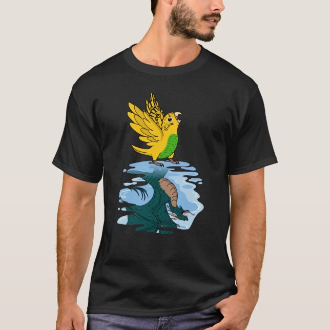 Camiseta Parrot & Dragon Reflection I Yellow Budgie Budgeri (Frente)