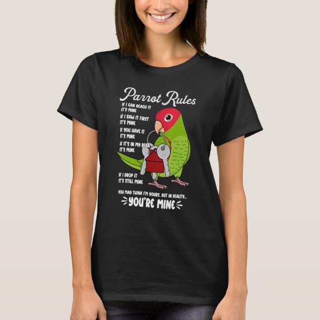 Camiseta Parrot House Rules It's Mine I Cherry-headed Conur (Frente)