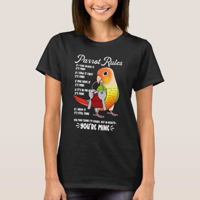 Camiseta Parrot House Rules It's Mine I Green Cheek Pineapp (Frente)