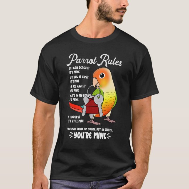 Camiseta Parrot House Rules It's Mine I Green Cheek Pineapp (Frente)