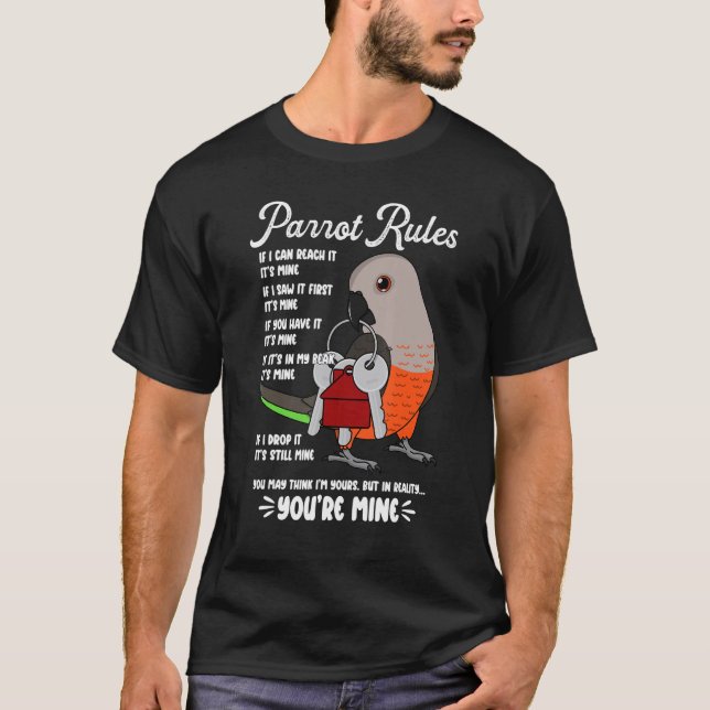 Camiseta Parrot House Rules It's Mine I Red-bellied Parrot (Frente)