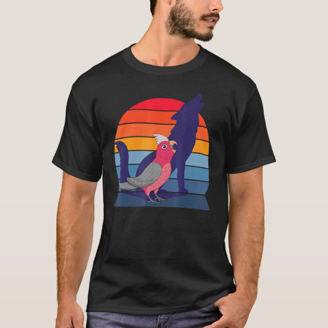Camiseta Parrot Howling Wolf I Gritando Rosa com Gala (Frente)