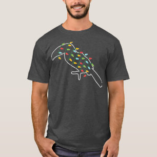 Camiseta Parrot Lover Árvore de Natal Light Pajama Xmas Gif