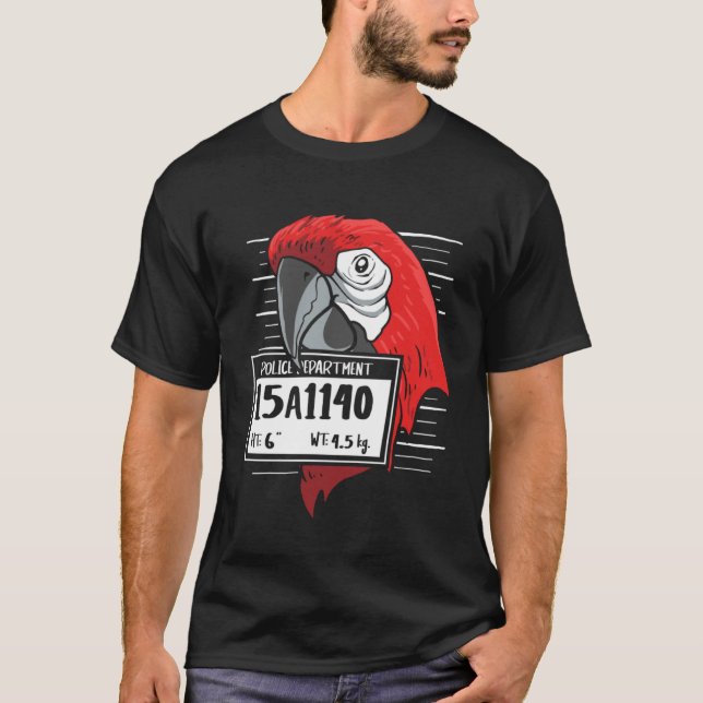 Camiseta Parrot Mugshot Ornitólogo de Aves Exóticas (Frente)