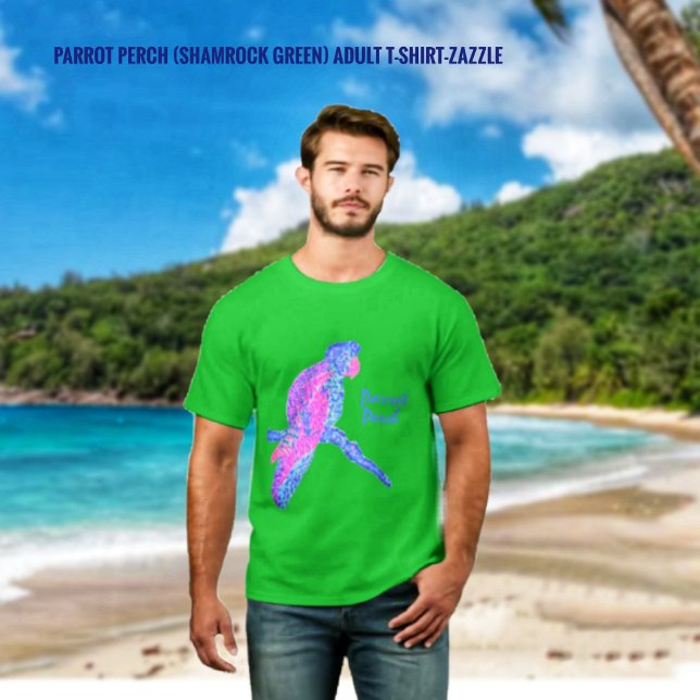 Camiseta Parrot Perch Adult T-Shirt (Shamrock Green) (Criador carregado)
