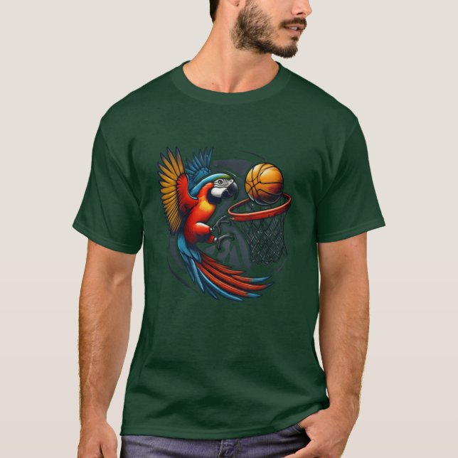 Camiseta Parrot Playing Basketball Hobby Sports Birds funny (Frente)