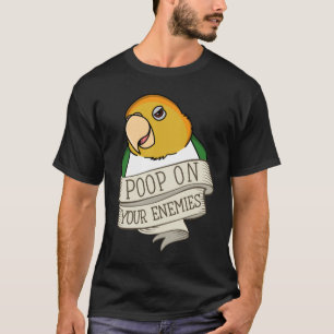 Camiseta Parrot Poop Em Seus Inimigos Eu Caique Branca