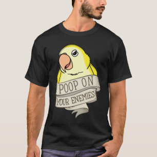 Camiseta Parrot Poop Em Seus Inimigos Eu Lutino Monk Parake