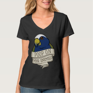 Camiseta Parrot Poop Em Seus Inimigos, Eu Pionus Branco
