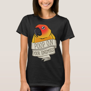 Camiseta Parrot Poop Em Seus Inimigos Eu Sol Conure