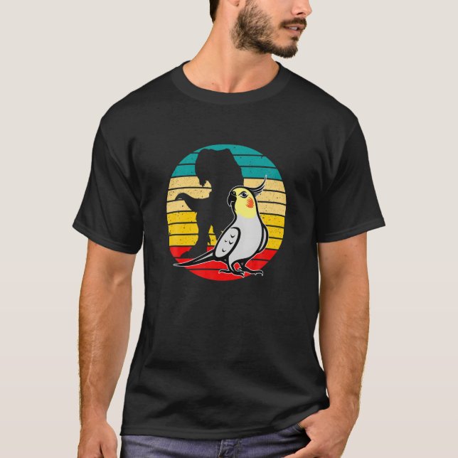 Camiseta Parrot Rex, Cockatoo Meme Birb Sombra Dinossauro (Frente)