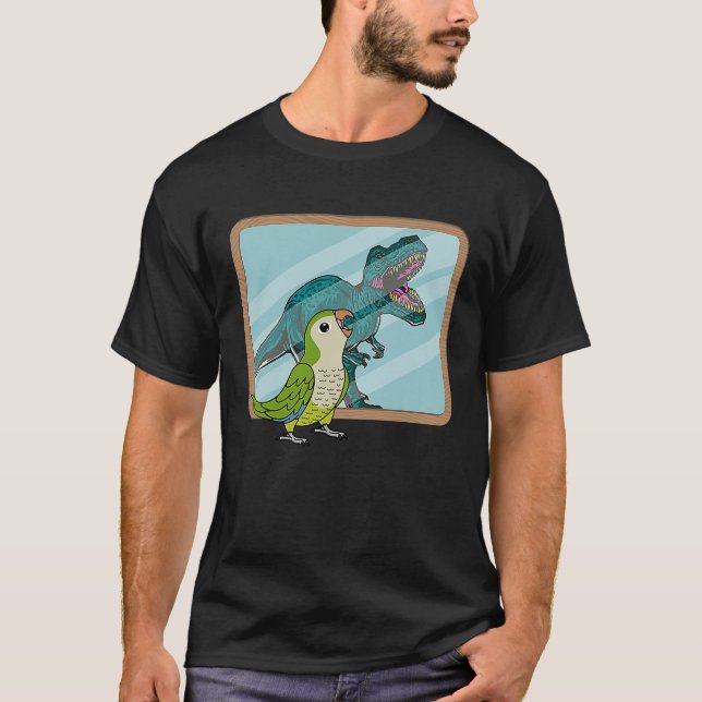 Camiseta Parrot & Rex Reflection I Green Monk Parakeet Quak (Frente)