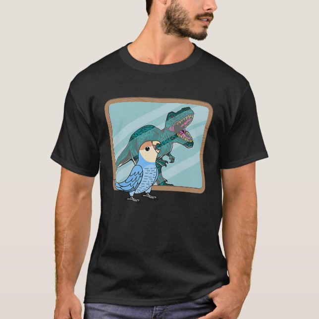 Camiseta Parrot & Rex Reflection I Peach faced Blue Lovebir (Frente)
