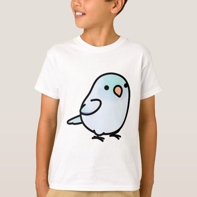 Camiseta Parrotlet Azul Claro Diluído Chubby (Frente)
