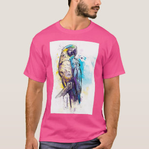 Camiseta parrotó de aquarela