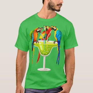 Camiseta Parrots Bebendo Margarita No Pássaro De Férias De