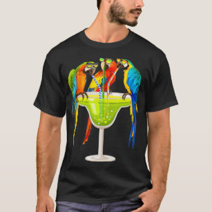 Camiseta Parrots Bebendo Margarita No Quic De Férias De Ver