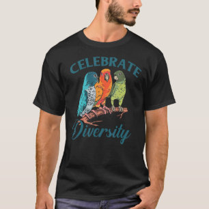 Camiseta Parrots Bird Celebra o Papagaio da Diversidade