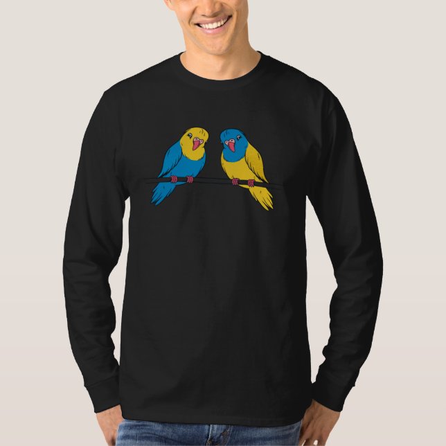 Camiseta parrots peace love couple (Frente)