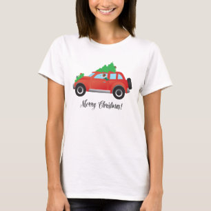 Camiseta Parson Russell Terrier dirigindo carro de Natal