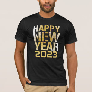 Camiseta Parte Anos novos do Ouro feliz ano novo 2024